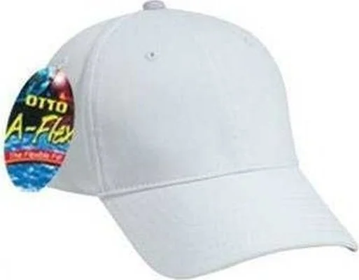 Hat With Dad Hat Style-OTTO 94-737 Stretchable Garment Washed Cotton Twill Low Profile Pro Style Cap - White