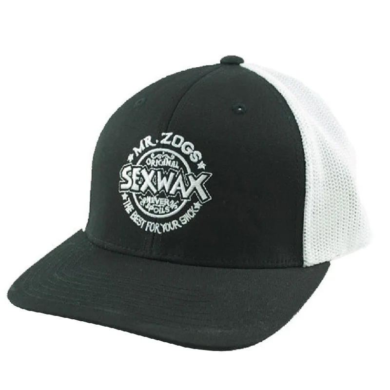 Hat With Face Shield-Mr. Zog's Sex Wax Classic Logo Flexfit Mesh Back Trucker Hat