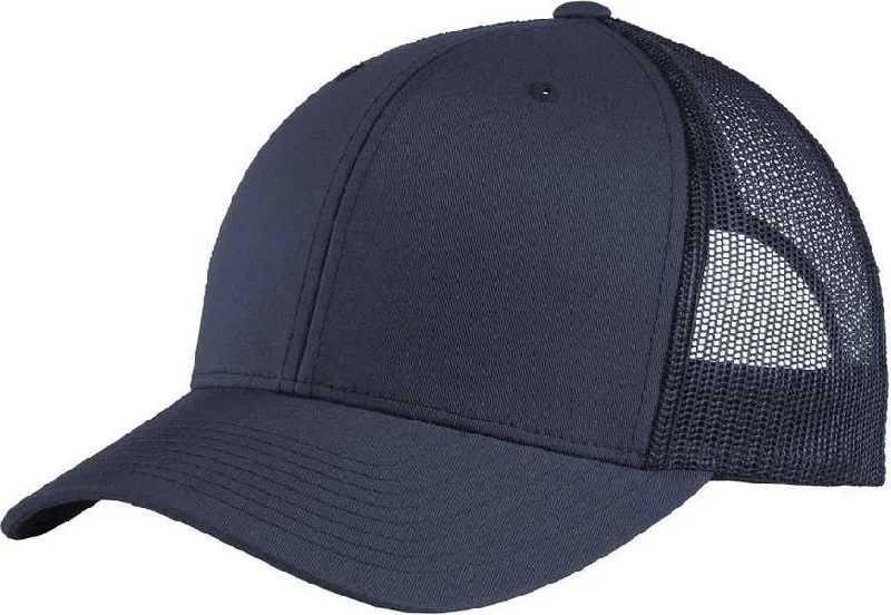 Hat With Custom Logo-Sport-Tek STC39 Yupoong Retro Trucker Cap - True Navy True Navy