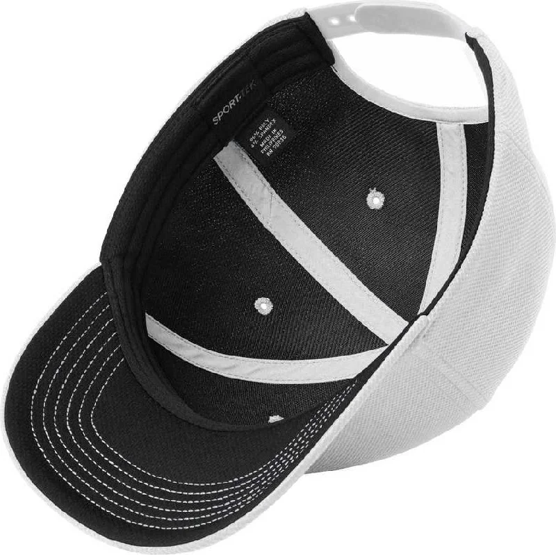 Hat With Windproof Fabric-Sport-Tek STC50 Action Snapback Cap - White