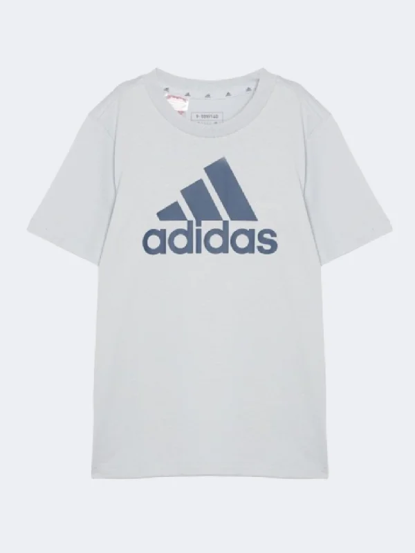 T-Shirt With Glow-In-The-Dark Print-Adidas Essentials Big Logo Kids Boys Sportswear T-Shirt Halo Blue/Ink