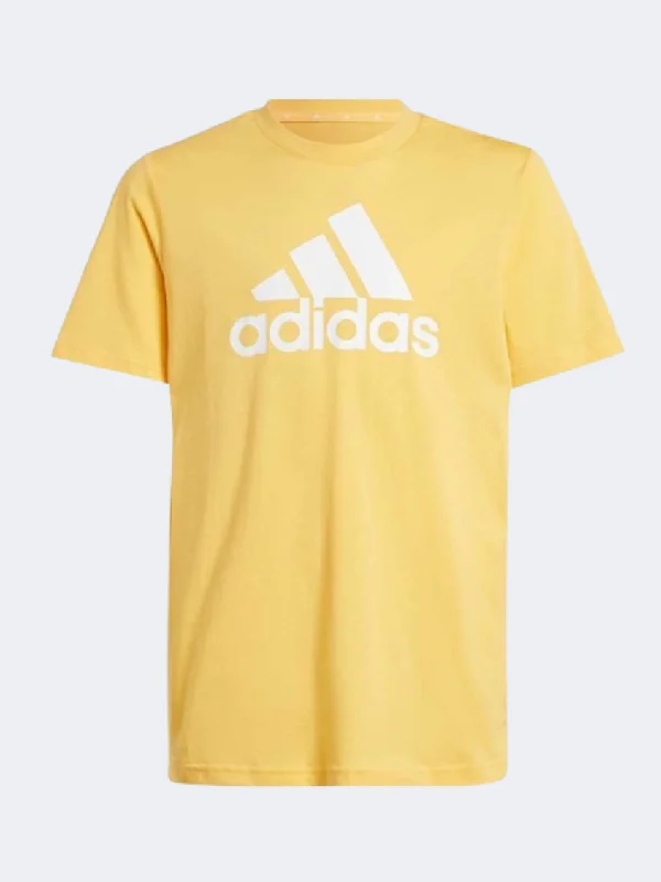 T-Shirt With Metallic Finish-Adidas Essentials Big Logo Kids Boys Sportswear T-Shirt Semi Spark/White