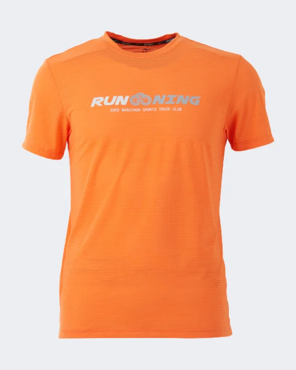 T-Shirt With Breathable Fabric-Erke Crew Neck Men Lifestyle T-Shirt Bright Orange 11222291130-221