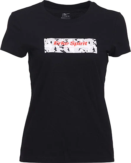 T-Shirt For Workwear-Erke Crew Women Lifestyle T-Shirt Black