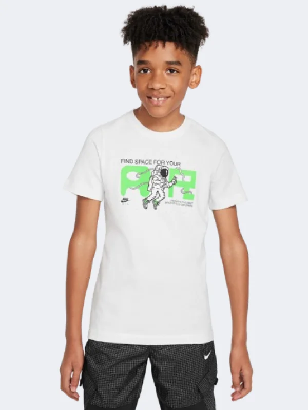 T-Shirt For Snowboarding-Nike Air 1 Boys Lifestyle T-Shirt White/Green