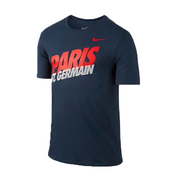 T-Shirt With Sleeveless Design-Nike Men's Paris Saint-Germain Core Type Tee Midnight Navy