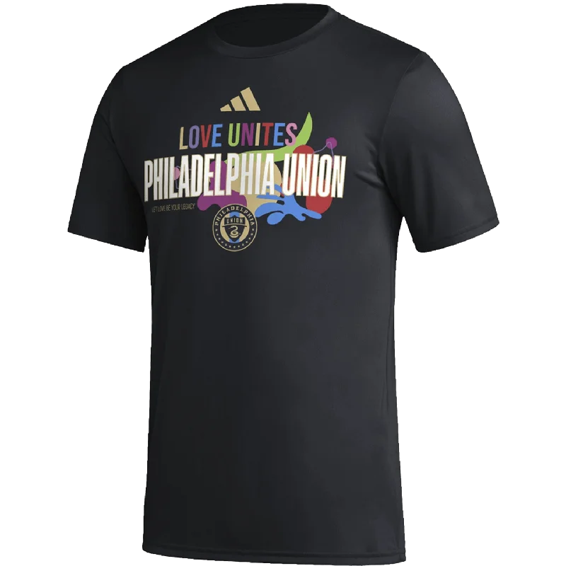 T-Shirt With Gaming Graphics-Adidas Philadelphia Union Pre-Game Love Unites Tee