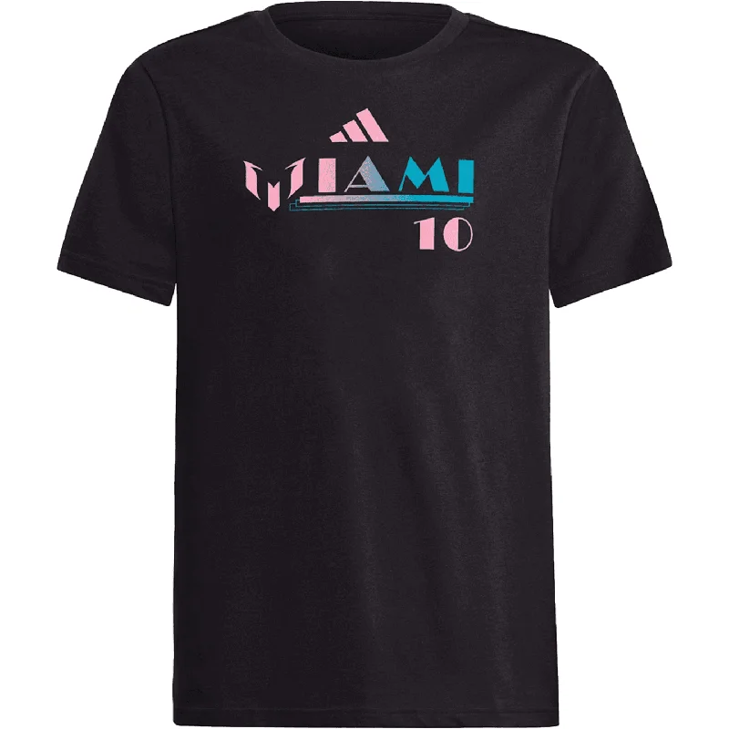 T-Shirt For Girls-Adidas Messi Miami Youth Tee