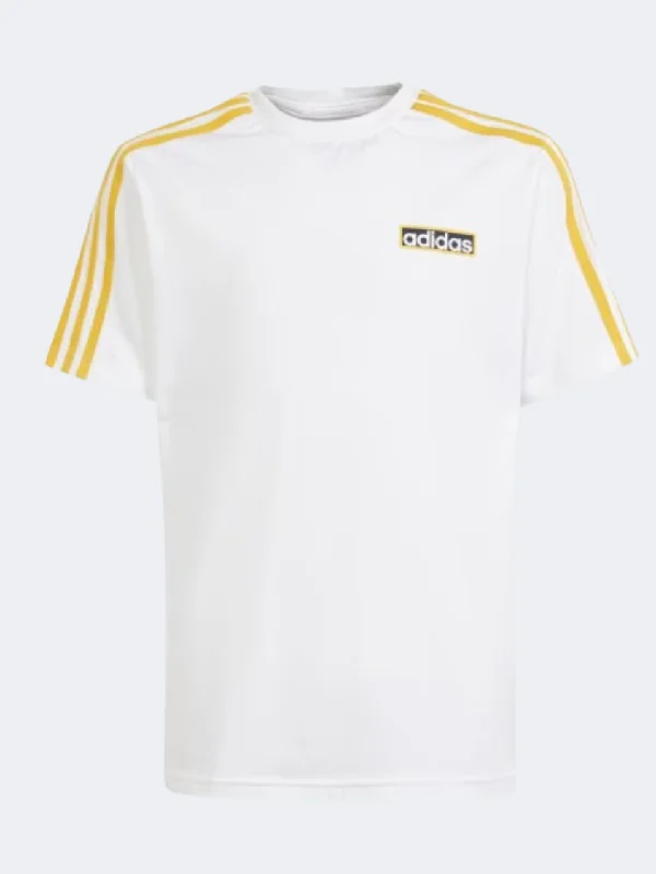 T-Shirt For Hunting-Adidas Adibreak Kids Boys Original T-Shirt White/Bold Gold