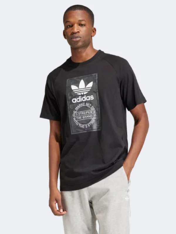 T-Shirt For Concerts-Adidas Camo Tongue Men Original T-Shirt Black/White