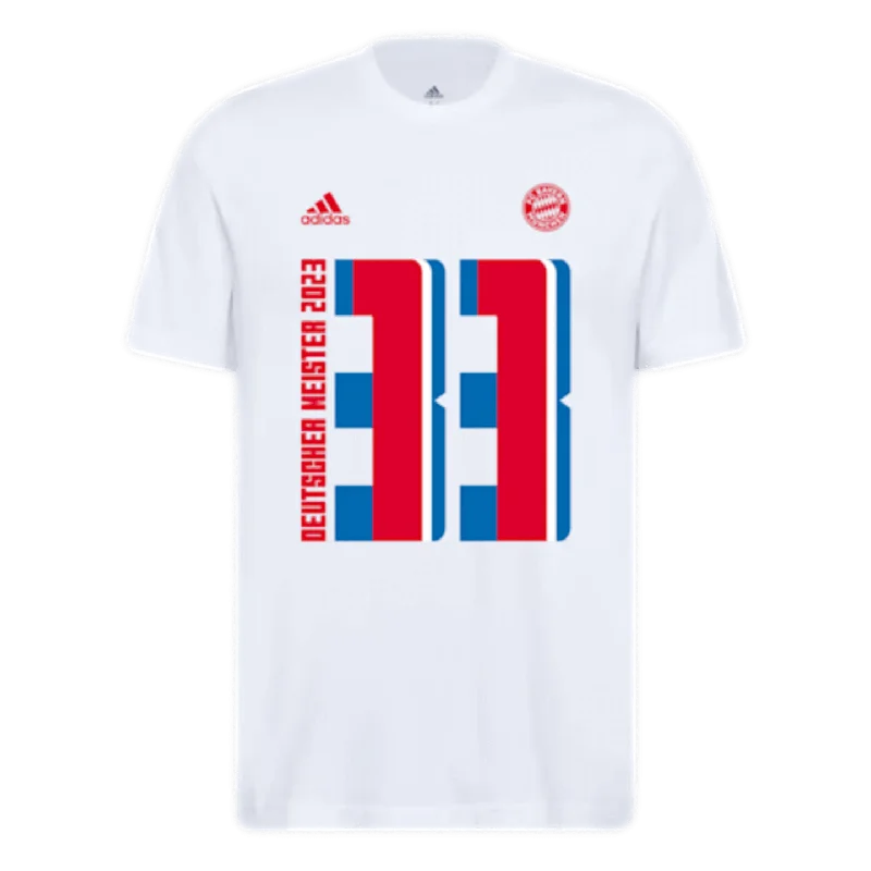 T-Shirt With Three-Quarter Sleeves-Adidas Bayern Munich 2023 Bundesliga Champions Tee