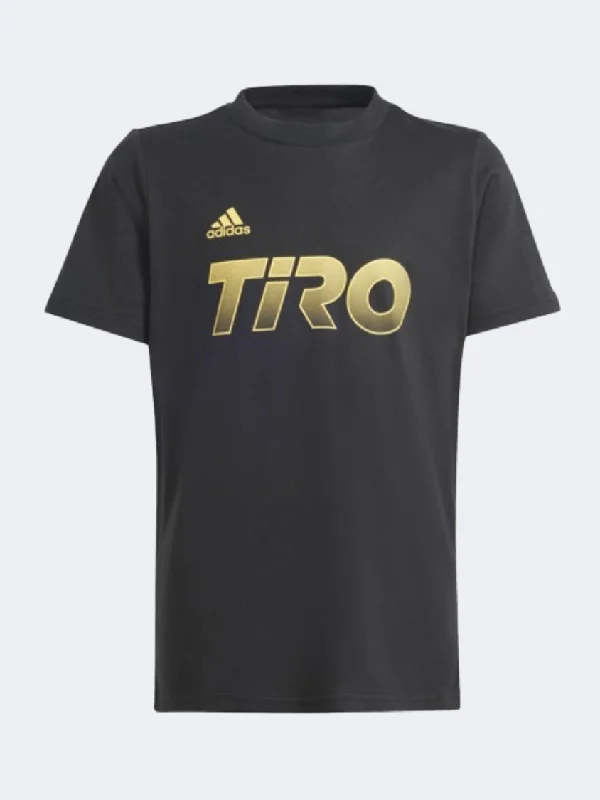 T-Shirt For Hip-Hop Style-Adidas Hot Tiro Boys Sportswear T-Shirt Black/Gold