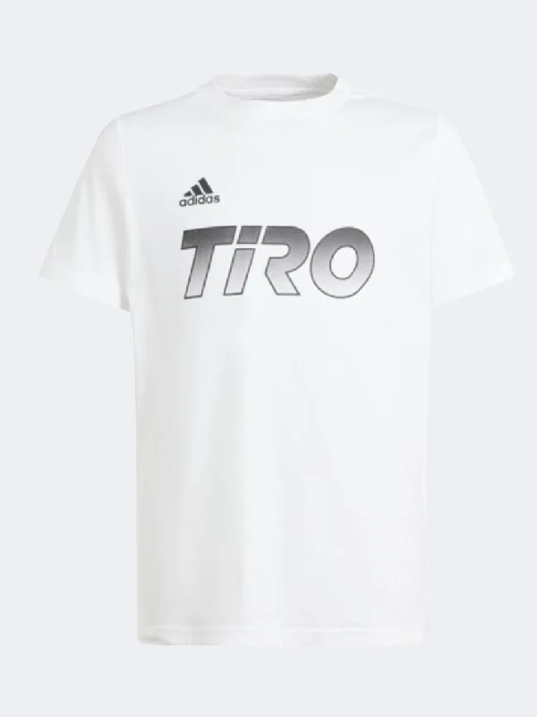 T-Shirt For Skateboarding-Adidas Hot Tiro Boys Sportswear T-Shirt White/Silver