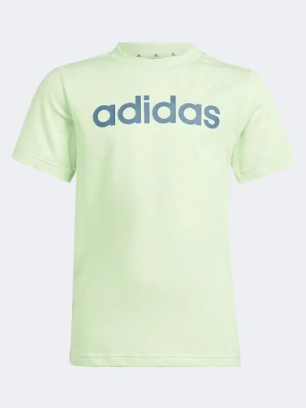 T-Shirt For Soccer-Adidas Linear Little Girls Sportswear T-Shirt Green Spark/Ink