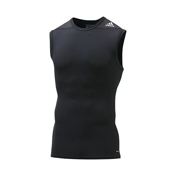 T-Shirt With Oversized Fit-adidas Men's Techfit Base Sleeveless Tee Black