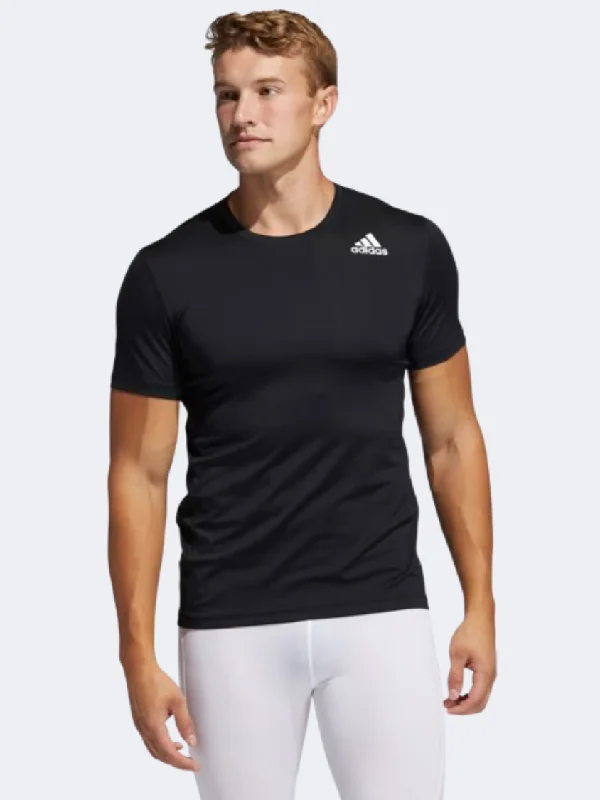 T-Shirt With Crew Neck-Adidas Tehfit Fitted Men Training T-Shirt Black