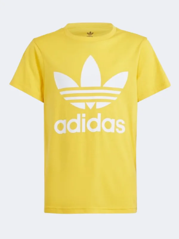 T-Shirt For Travel-Adidas Trefoil Kids Original T-Shirt Bold Gold/White