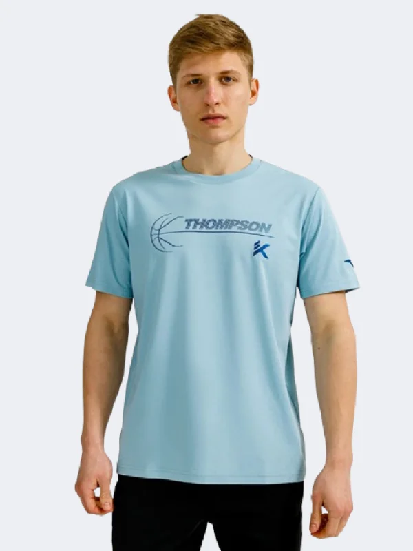 T-Shirt With Glow-In-The-Dark Print-Anta Klay Thompson Splash Express Men Basketball T-Shirt Light Blue