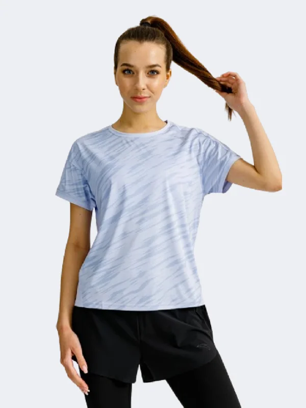 T-Shirt For Party Wear-Anta Knitted Women Running T-Shirt Blue