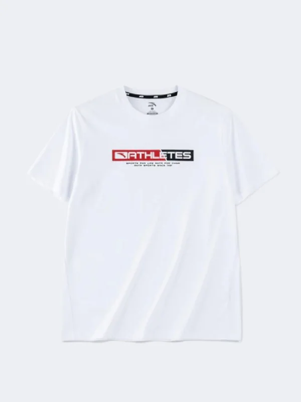 T-Shirt With Zipper-Anta Men Training T-Shirt White/Red/Black