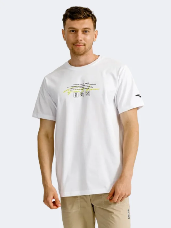 T-Shirt With Abstract Art-Anta Night Game Men Basketball T-Shirt White/Yellow/Black