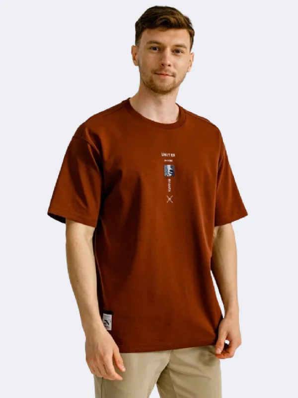 T-Shirt With Graphic Print-Anta Unit A Men Training T-Shirt Burgundy