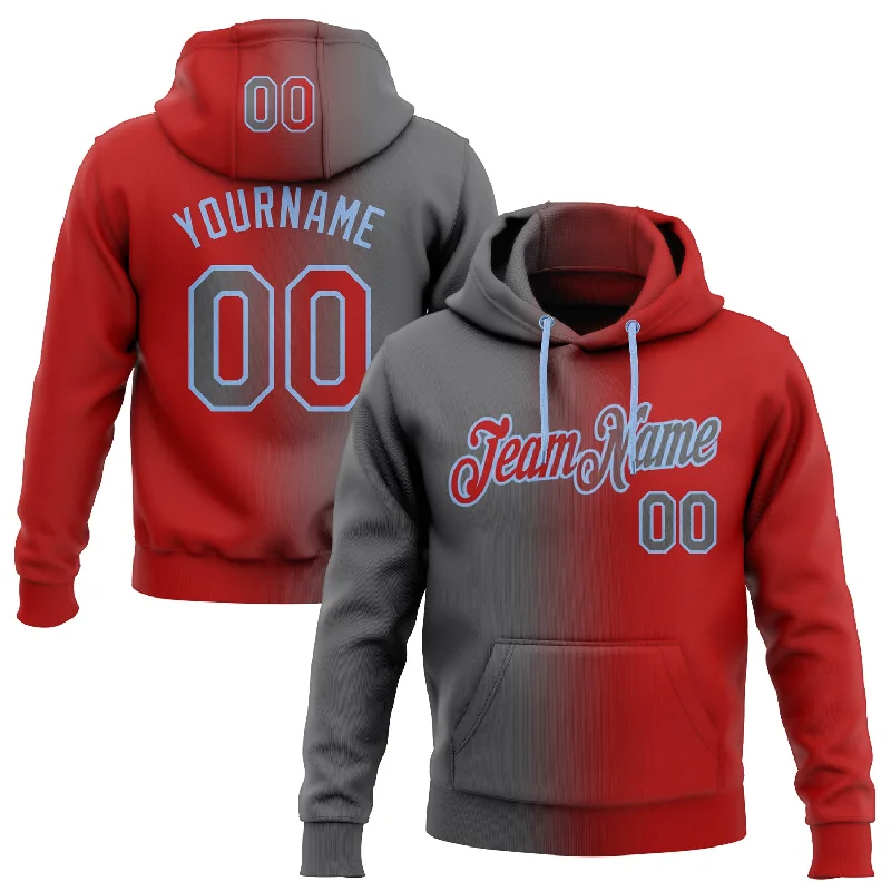 T-Shirt For Baseball-Custom Stitched Red Steel Gray-Light Blue Gradient Fashion Sports Pullover Sweatshirt Hoodie