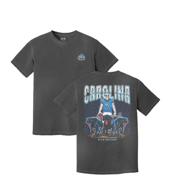 T-Shirt With Skull Designs-CAROLINA FOOTBALL - “3 SKULL” PREMIUM T-SHIRT