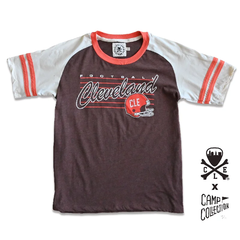 T-Shirt For Pajamas-Limited Edition CLE x CAMP COLLECTION : Cleveland Football Vintage Script - Unisex Crew T-Shirt