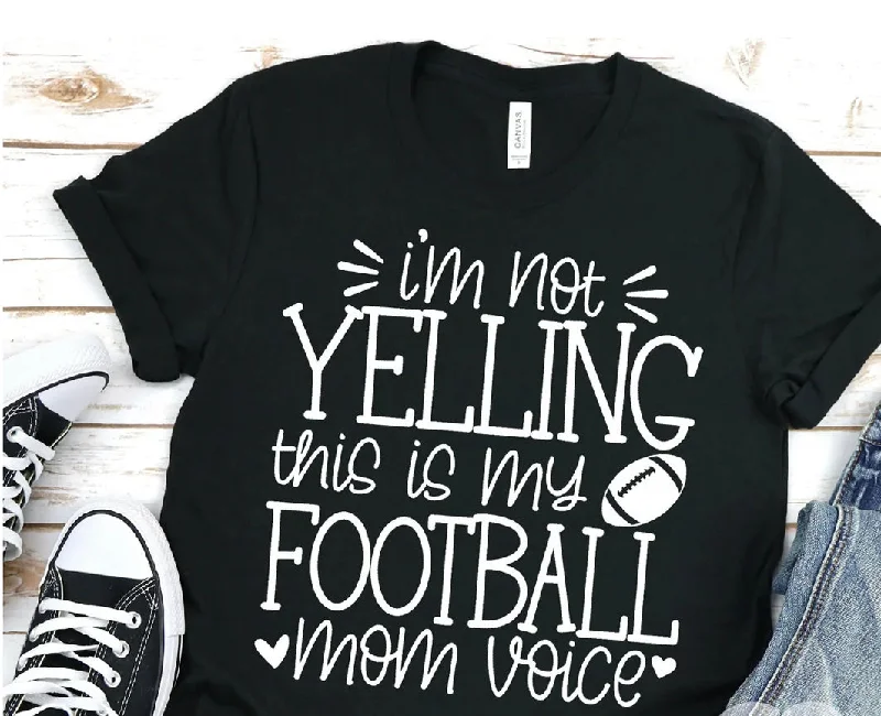 T-Shirt With Sleeveless Design-Football Mom Voice