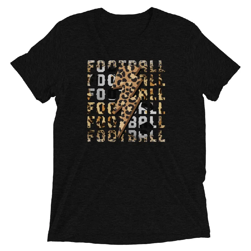 T-Shirt With Soft Cotton Feel-Football with Lightning Bolt - Adult T - Shirt