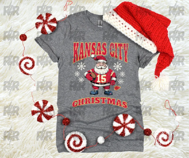 T-Shirt For Doctors-Kansas City Christmas Santa Grey Tee