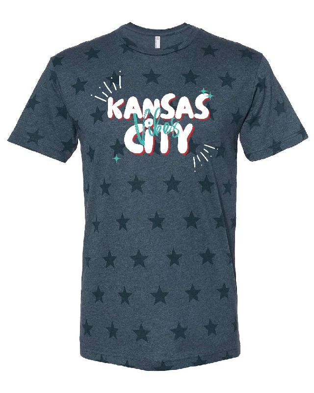 T-Shirt For Warehouse Workers-Kansas City Vibes Women Soccer Navy Star Tee