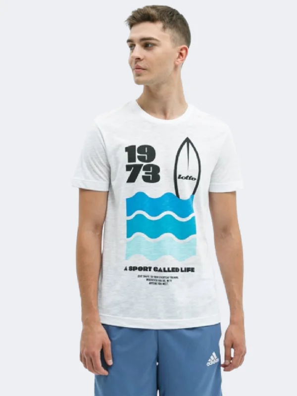 T-Shirt With Longline Fit-Lotto Beach Surf Ii Pl Men Lifestyle T-Shirt Bright White