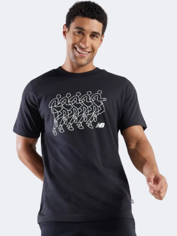 T-Shirt With Movie-Inspired Prints-New Balance Run Sequence Men Lifestyle T-Shirt Black