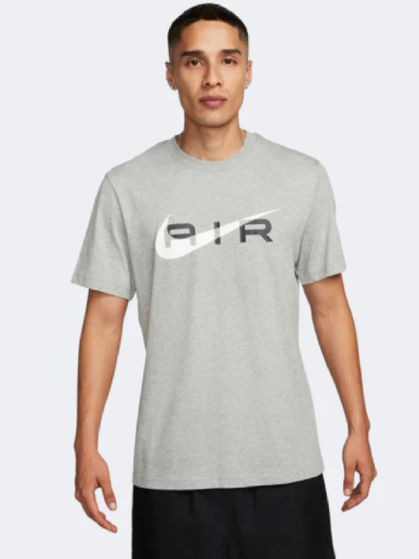 T-Shirt With Mesh Panels-Nike Air Graphic Men Lifestyle T-Shirt Dark Grey Heather