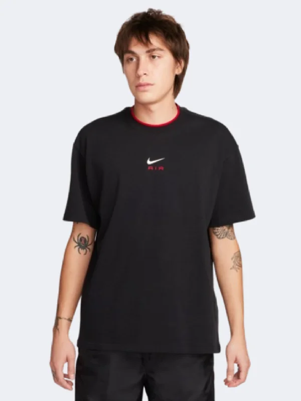 T-Shirt With Cap Sleeves-Nike Air Men Lifestyle T-Shirt Black/Red