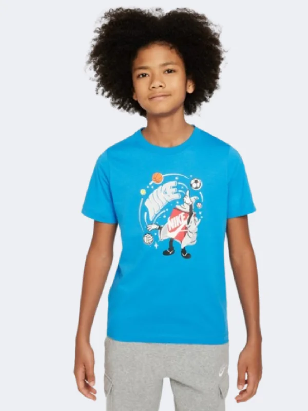 T-Shirt With Longline Fit-Nike Boxy 1 Boys Lifestyle T-Shirt Light Photo Blue