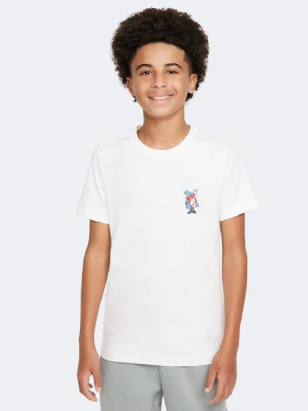 T-Shirt With Crop Top Style-Nike Boxy 3 Lunar New Year Boys Lifestyle T-Shirt White