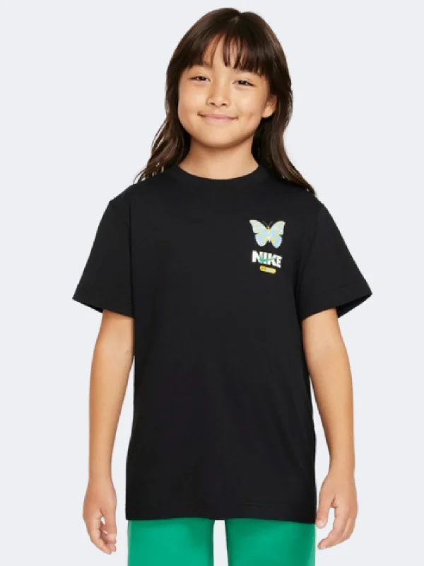 T-Shirt For Basketball-Nike Boy Max Butterfly Girls Lifestyle T-Shirt Black