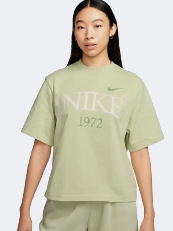 T-Shirt For Basketball-Nike Classics Boxy Women Lifestyle T-Shirt Olive Aura