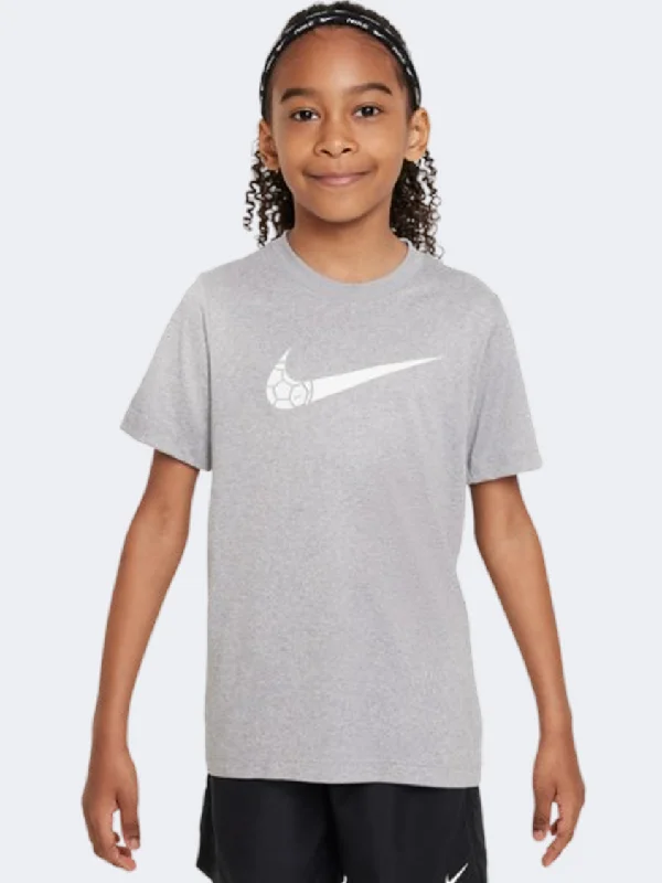 T-Shirt With Soft Cotton Feel-Nike Df Futbol Boys Lifestyle T-Shirt Grey/Silver/Heather