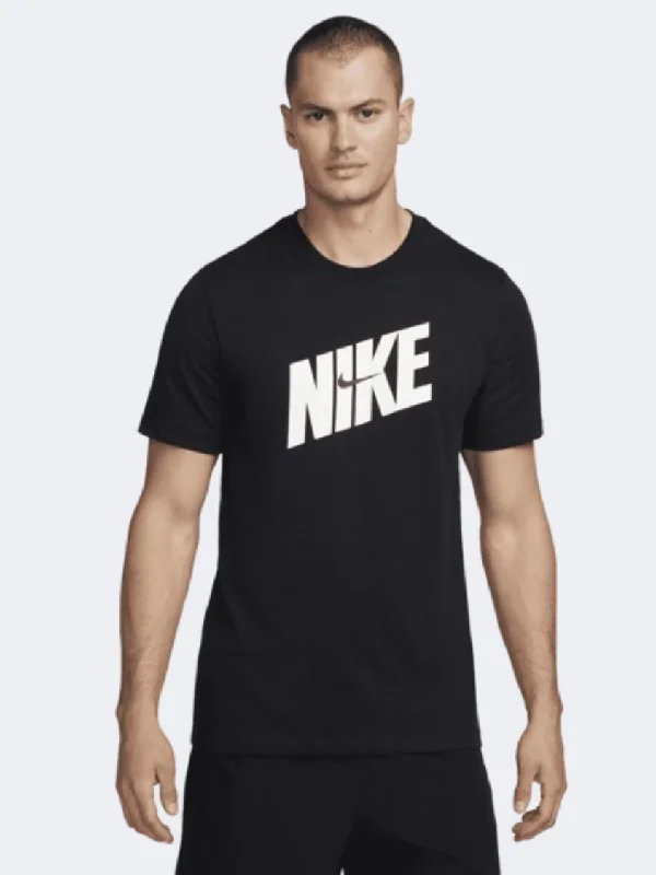 T-Shirt For Yoga-Nike Df Novelty Men Training T-Shirt Black/White