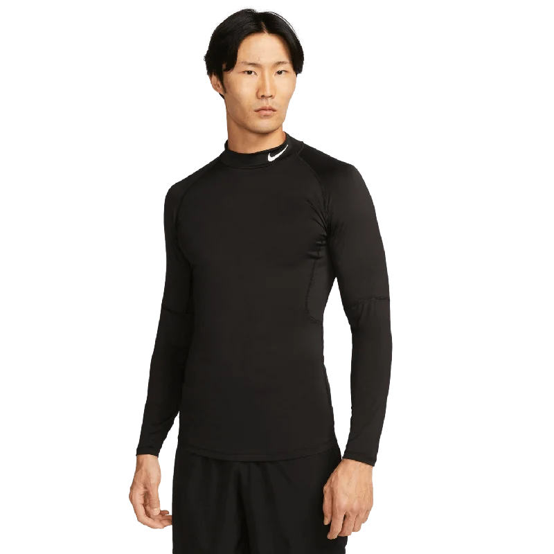 T-Shirt For Tennis-Nike Pro Mock Neck Long Sleeve Tee