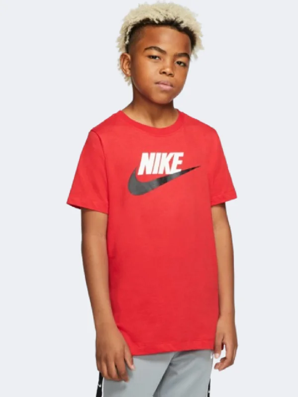 T-Shirt For Waiters-Nike Futura Icon Boys Lifestyle T-Shirt Red/White/Black