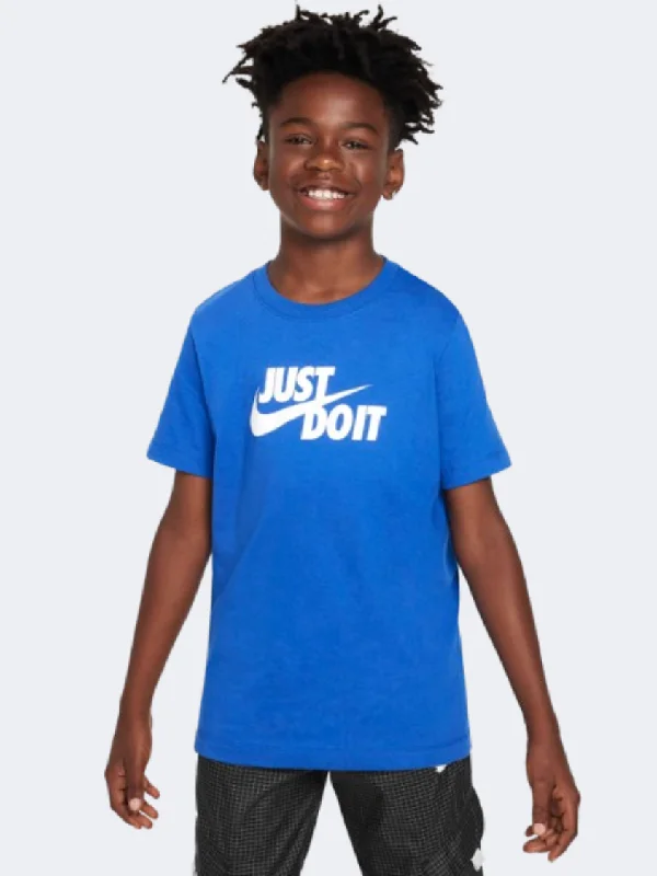 T-Shirt With Abstract Art-Nike Jdi Swoosh 2 Boys Lifestyle T-Shirt Game Royal