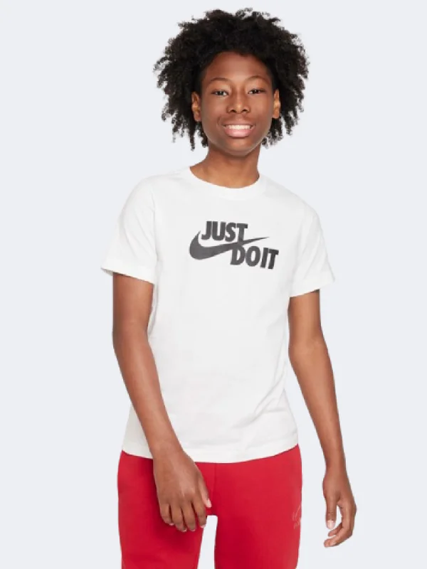 T-Shirt With Neon Colors-Nike Jdi Swoosh 2 Boys Lifestyle T-Shirt White/Black