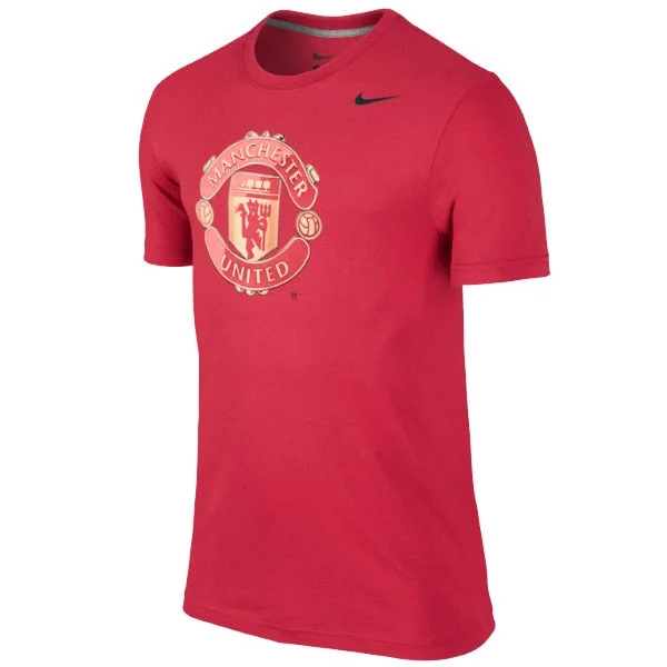 T-Shirt With Lightweight Material-Nike Men's Manchester United Basic Crest Tee Diablo Red