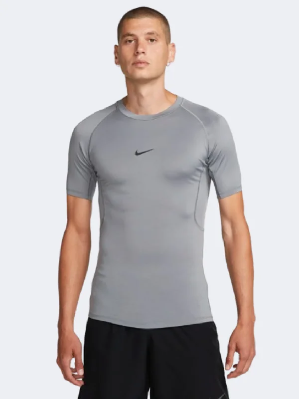 T-Shirt For Retro Style-Nike Pro Men Training T-Shirt Smoke Grey/Black