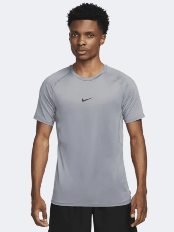 T-Shirt For Minimalist Fashion-Nike Pro Men Training T-Shirt Smoke Grey/Black